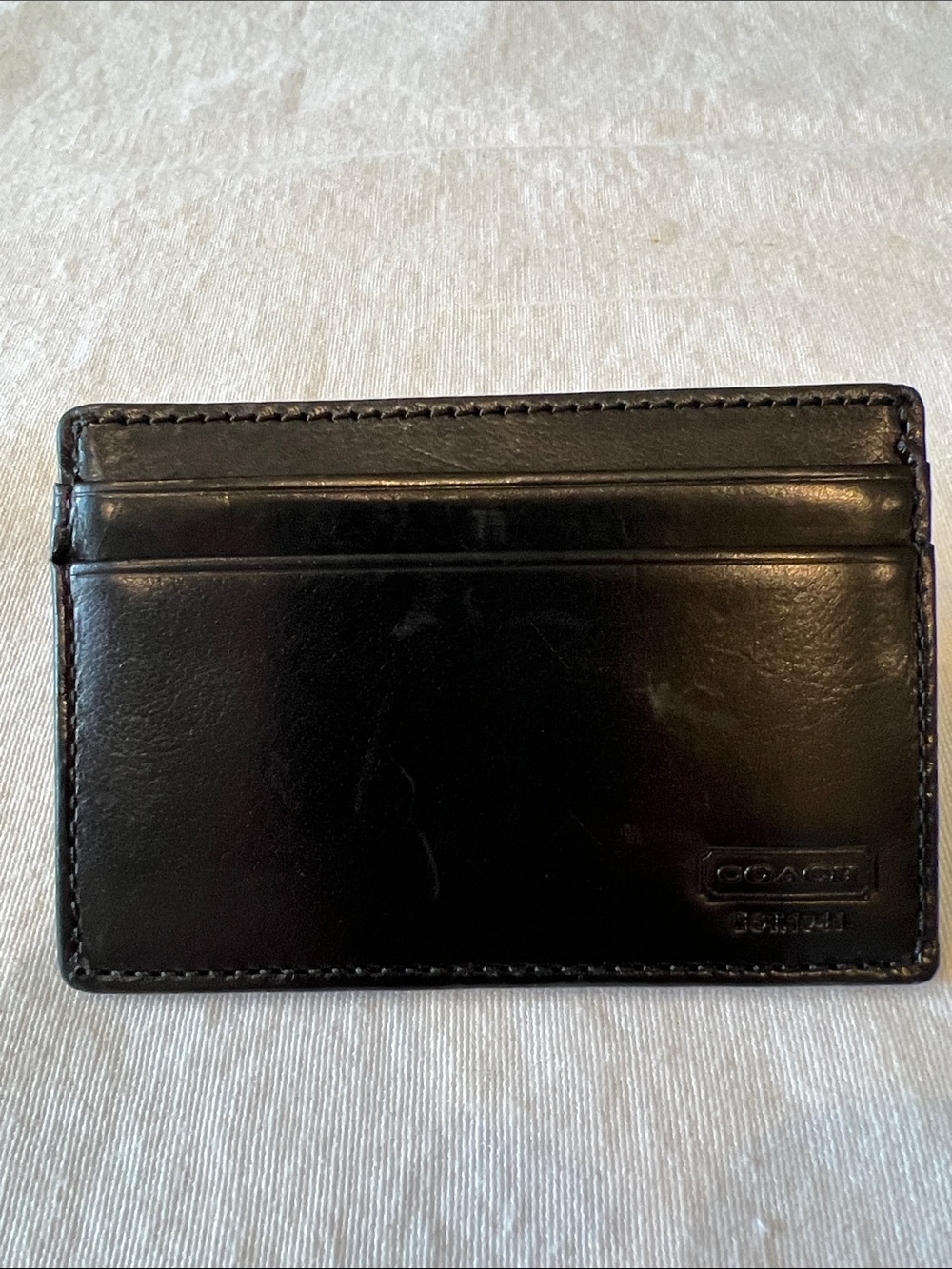 Coach Black Smooth Leather Card/Money Holder